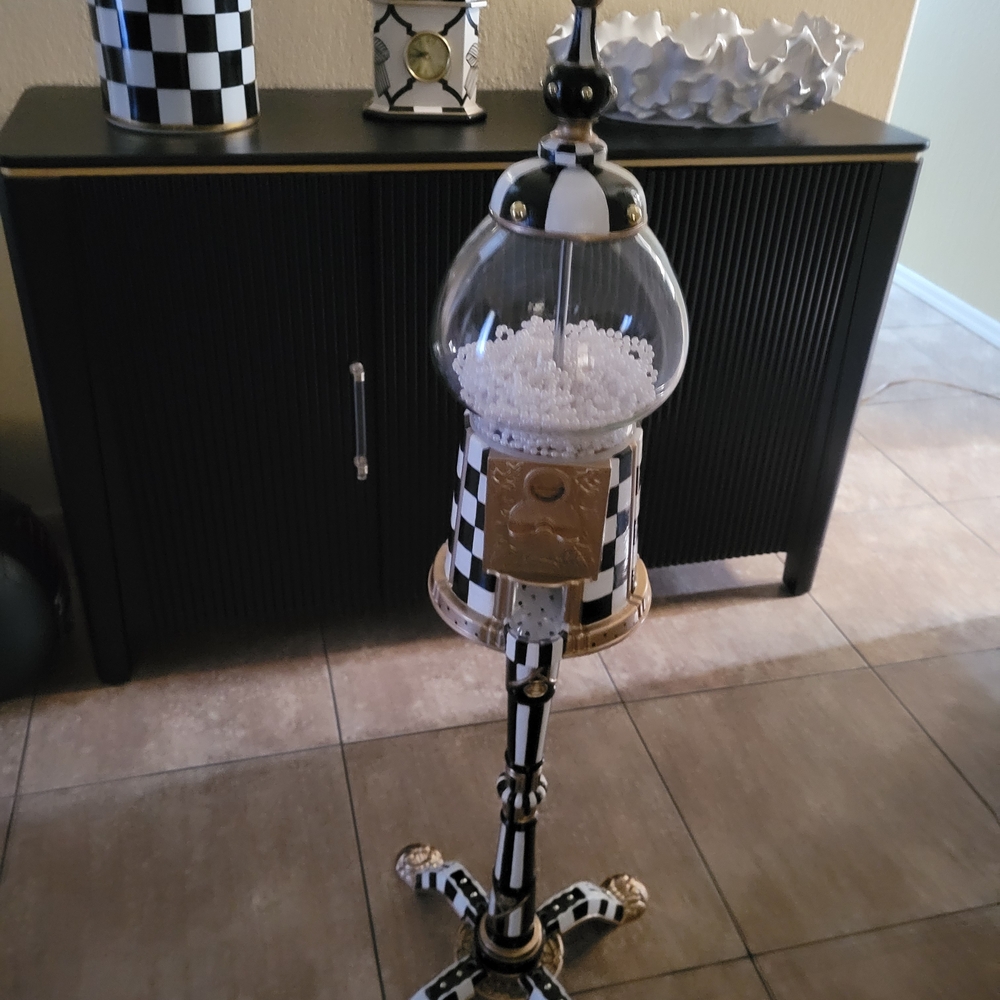 Black and White Checkered Gumball Machine - Picture 2 of 2